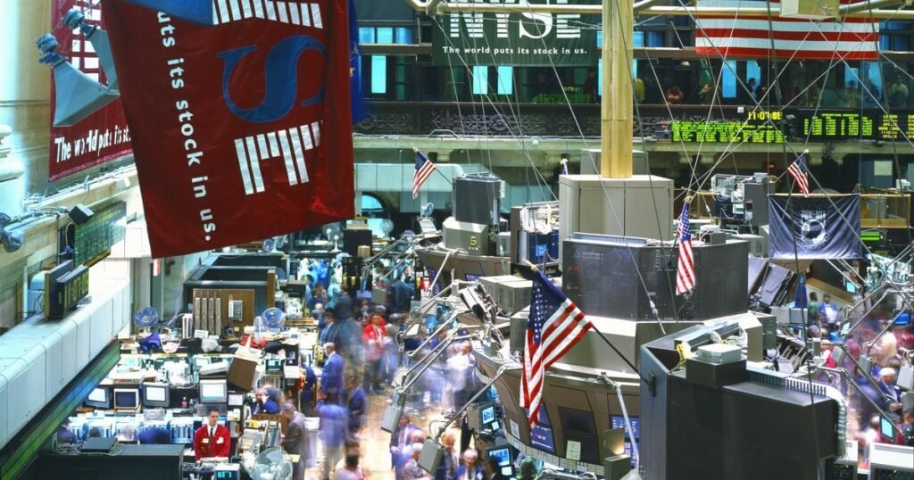 New York Stock Exchange trading floor during an active market session